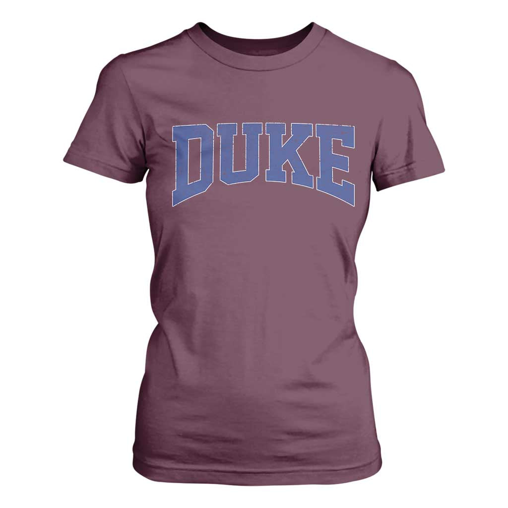 Duke Bold Script Name Sports Fans T Shirt For Women TS11 Maroon Print Your Wear