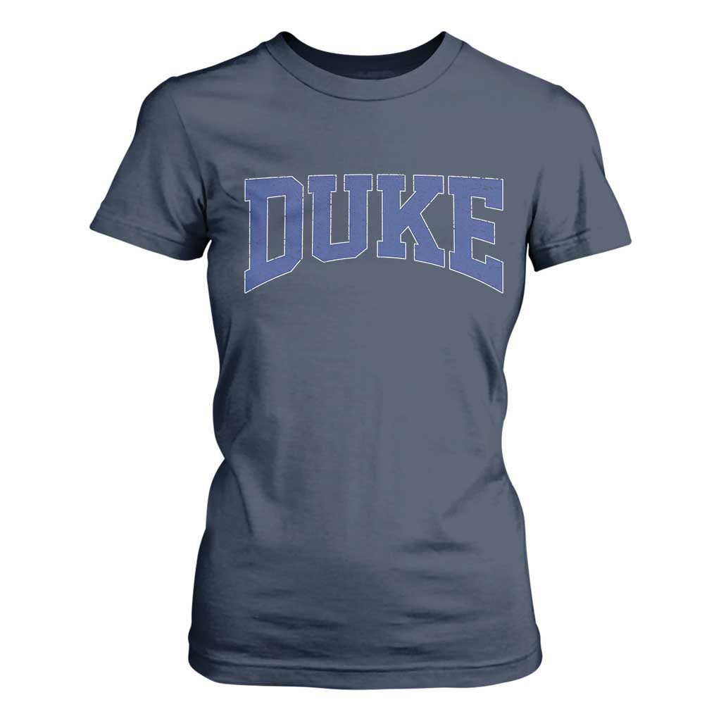 Duke Bold Script Name Sports Fans T Shirt For Women TS11 Navy Print Your Wear
