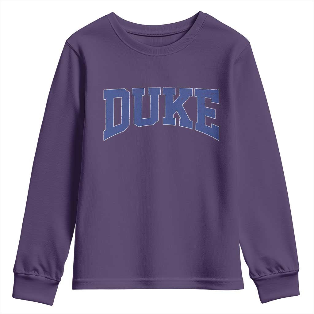 Duke Bold Script Name Sports Fans Youth Sweatshirt TS11 Purple Print Your Wear