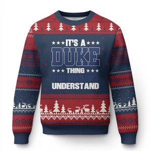 Its A Duke Thing You Wouldn't Understand Ugly Christmas Sweater Funny Family Name TS11 Navy Red Print Your Wear