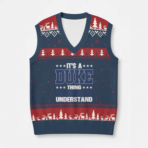 Its A Duke Thing You Wouldn't Understand V-Neck Knit Sweater Vest Funny Family Name TS11 Navy Red Print Your Wear