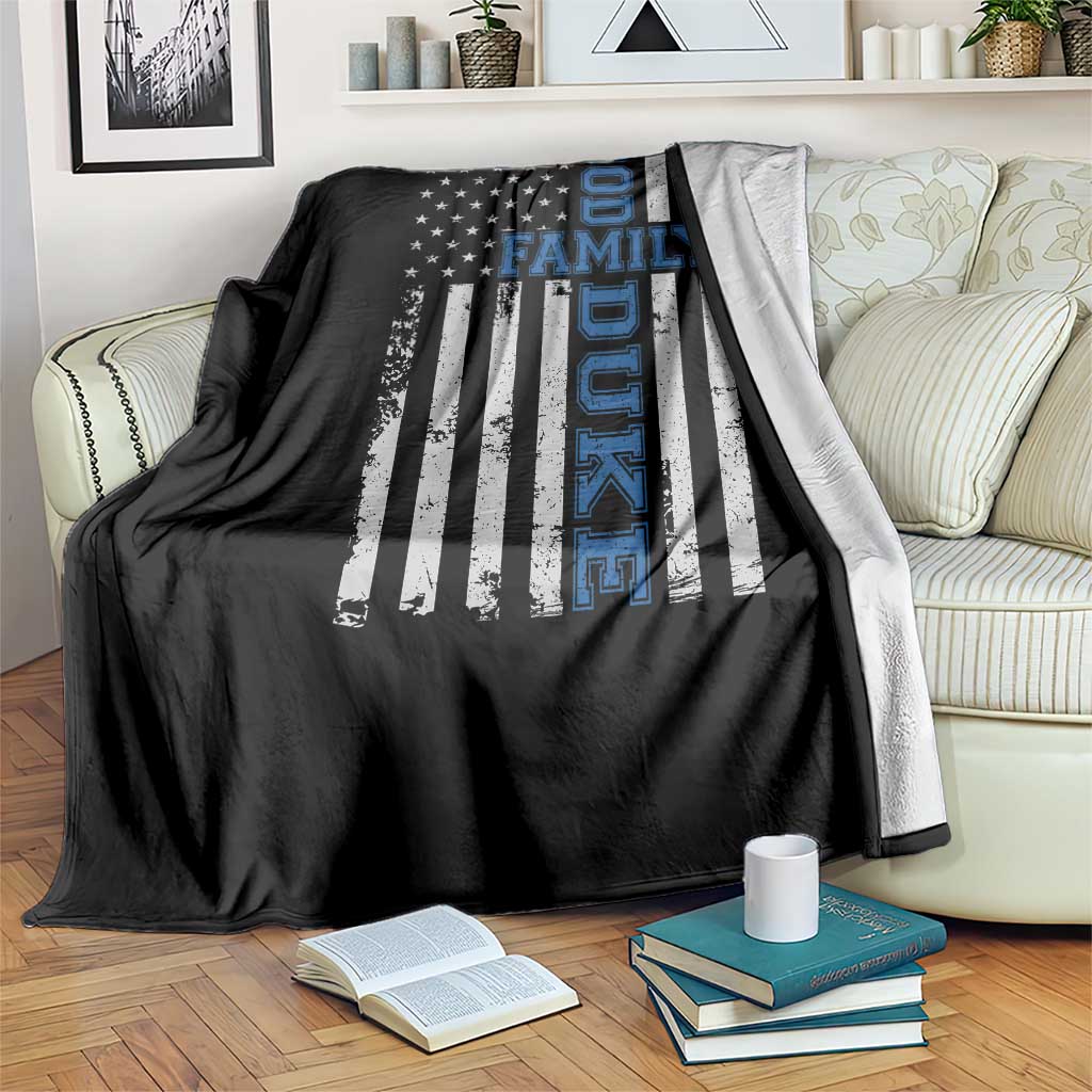 God Family Duke Throw Blanket Blue Game Day Vintage American Flag TS11 Print Your Wear