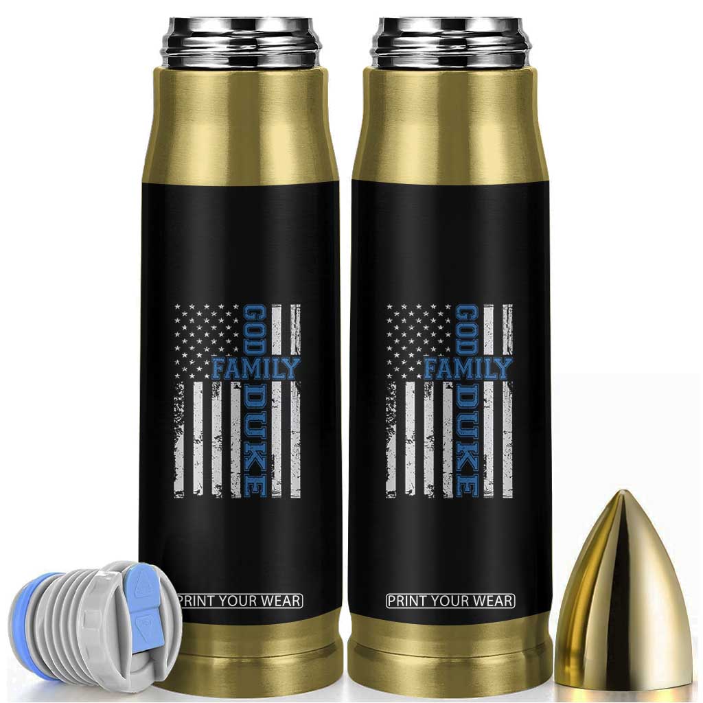 God Family Duke Bullet Tumbler Blue Game Day Vintage American Flag TS11 Black Print Your Wear