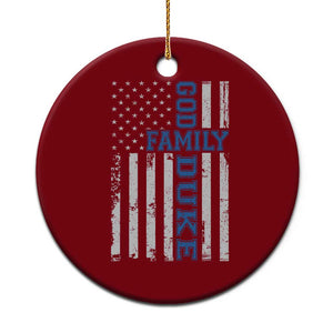 God Family Duke Ceramic Ornament Blue Game Day Vintage American Flag TS11 1pc Red Print Your Wear