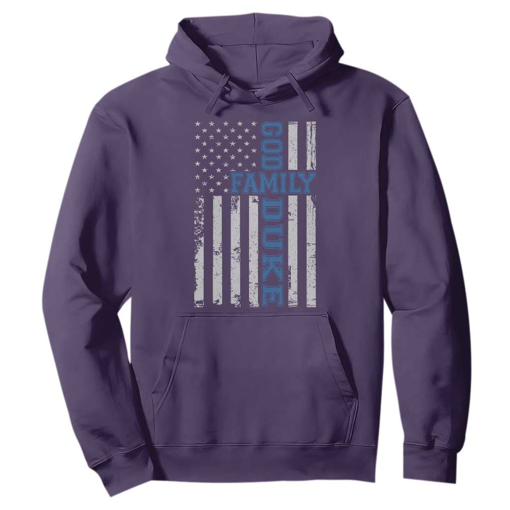 God Family Duke Hoodie Blue Game Day Vintage American Flag TS11 Purple Print Your Wear