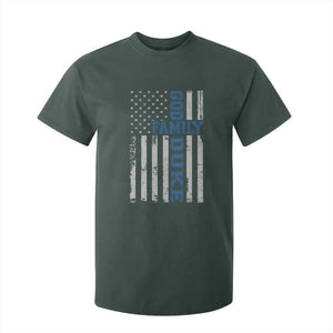 God Family Duke T Shirt For Kid Blue Game Day Vintage American Flag TS11 Dark Forest Green Print Your Wear