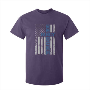God Family Duke T Shirt For Kid Blue Game Day Vintage American Flag TS11 Purple Print Your Wear