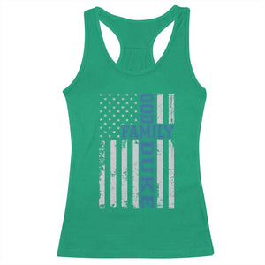 God Family Duke Racerback Tank Top Blue Game Day Vintage American Flag TS11 Irish Green Print Your Wear