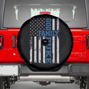 God Family Duke Spare Tire Cover Blue Game Day Vintage American Flag TS11 Black Print Your Wear