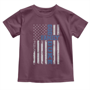 God Family Duke Toddler T Shirt Blue Game Day Vintage American Flag TS11 Maroon Print Your Wear