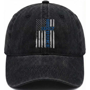 God Family Duke Washed Cotton Baseball Cap Blue Game Day Vintage American Flag TS11 Print Your Wear