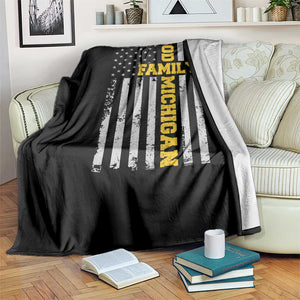 God Family Michigan Throw Blanket Game Day Vintage American Flag TS11 Print Your Wear