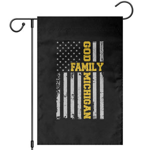 God Family Michigan Garden Flag Game Day Vintage American Flag TS11 Black Print Your Wear