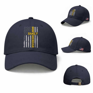 God Family Michigan Baseball Cap Game Day Vintage American Flag TS11 Baseball Cap Universal Fit Navy Print Your Wear