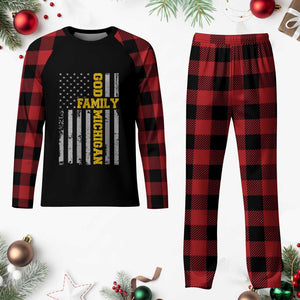 God Family Michigan Plaid Pajama Set Game Day Vintage American Flag TS11 Buffalo Plaid Print Your Wear