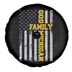 God Family Michigan Spare Tire Cover Game Day Vintage American Flag TS11 Print Your Wear