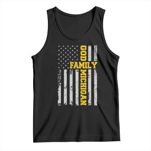 God Family Michigan Tank Top Game Day Vintage American Flag TS11 Black Print Your Wear