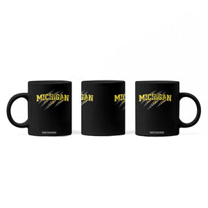 Michigan Fan Coffee Mug MI State Sports Game Day Scratch Mark TS11 Print Your Wear