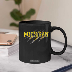 Michigan Fan Coffee Mug MI State Sports Game Day Scratch Mark TS11 Print Your Wear
