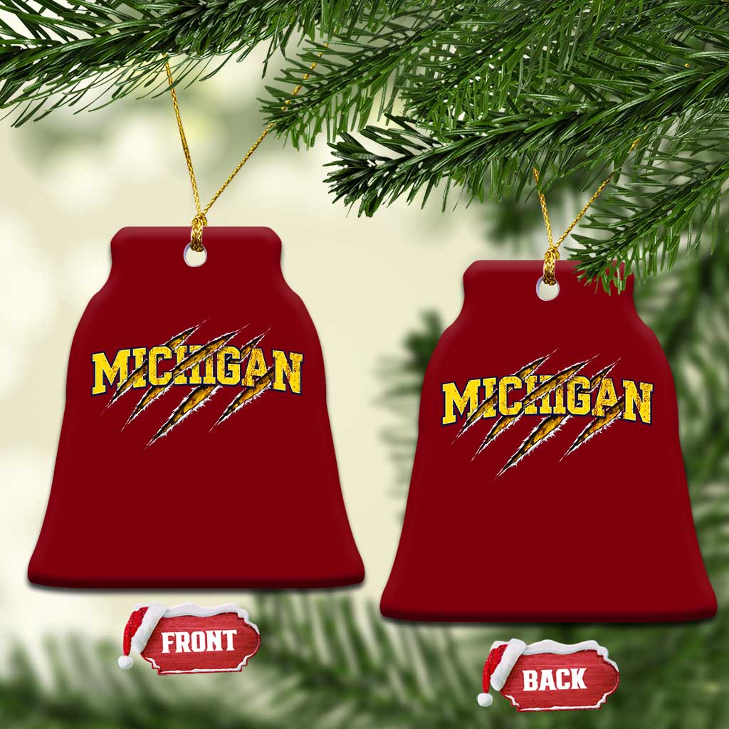 Michigan Fan Ceramic Ornament MI State Sports Game Day Scratch Mark TS11 Print Your Wear