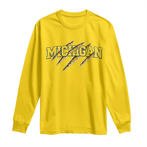 Michigan Fan Long Sleeve Shirt MI State Sports Game Day Scratch Mark TS11 Daisy Print Your Wear