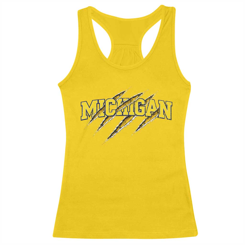 Michigan Fan Racerback Tank Top MI State Sports Game Day Scratch Mark TS11 Daisy Print Your Wear