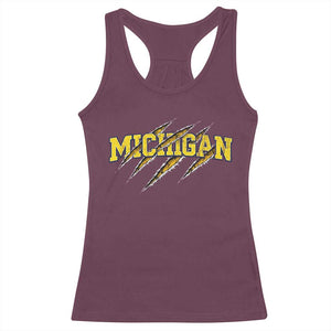 Michigan Fan Racerback Tank Top MI State Sports Game Day Scratch Mark TS11 Maroon Print Your Wear