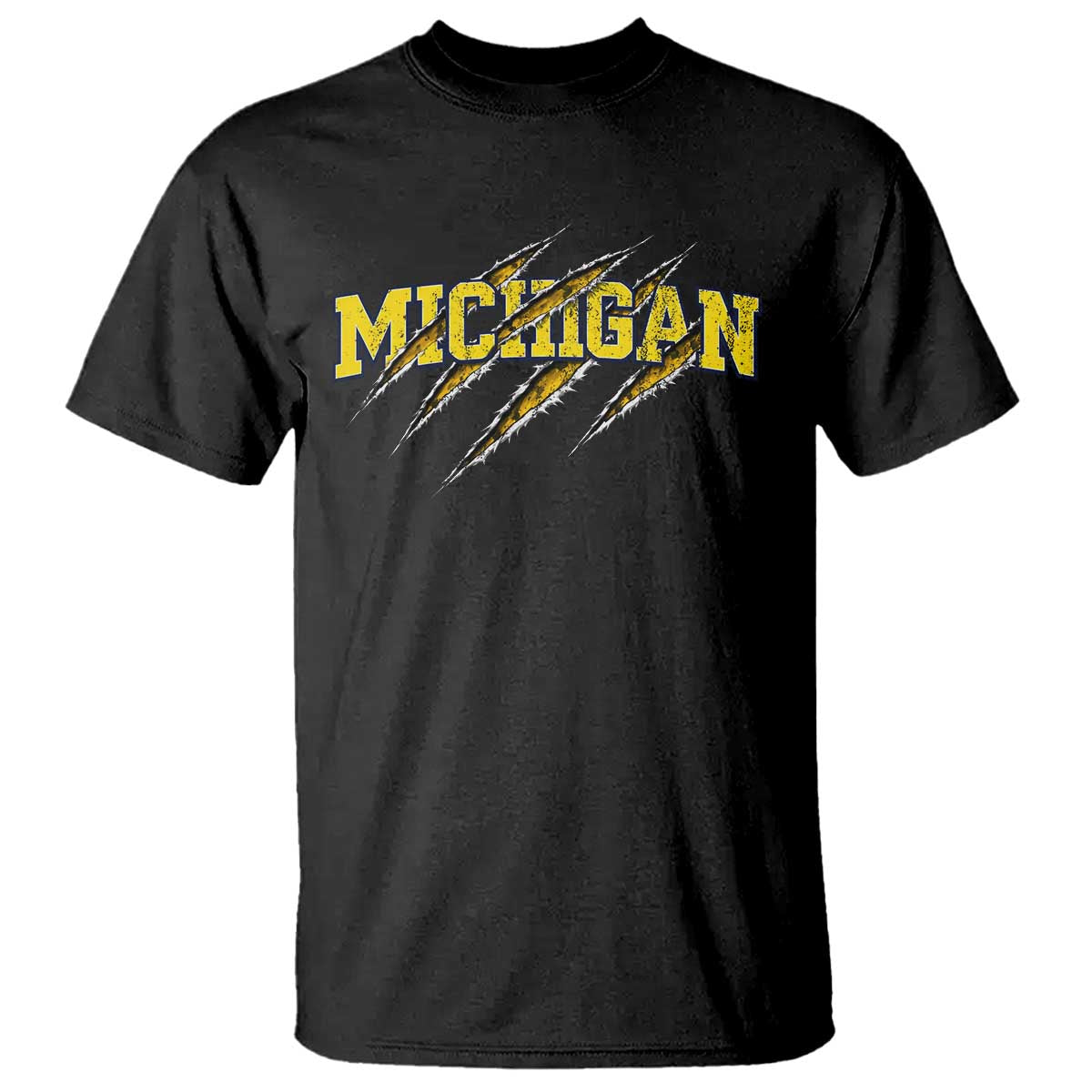 Michigan Fan T Shirt MI State Sports Game Day Scratch Mark TS11 Black Print Your Wear