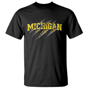 Michigan Fan T Shirt MI State Sports Game Day Scratch Mark TS11 Black Print Your Wear