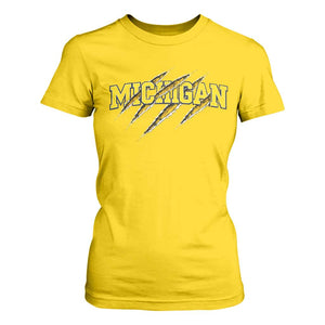 Michigan Fan T Shirt For Women MI State Sports Game Day Scratch Mark TS11 Daisy Print Your Wear