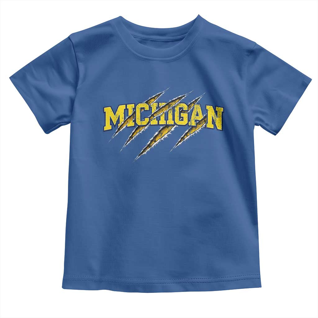 Michigan Fan Toddler T Shirt MI State Sports Game Day Scratch Mark TS11 Royal Blue Print Your Wear