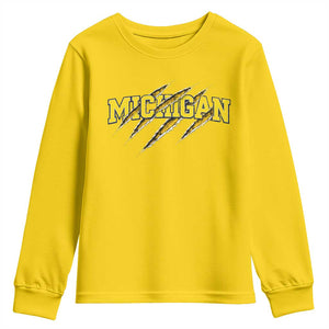 Michigan Fan Youth Sweatshirt MI State Sports Game Day Scratch Mark TS11 Daisy Print Your Wear