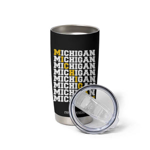 Michigan Fan Tumbler Cup Yellow Bold Athletic Sport State Letters Game Day TS11 Print Your Wear