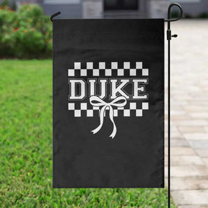 Duke Bold Letters Name Coquette Bow Checkered for Sports Fans Garden Flag TS11 Print Your Wear