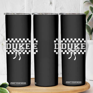 Duke Bold Letters Name Coquette Bow Checkered for Sports Fans Skinny Tumbler TS11 Print Your Wear