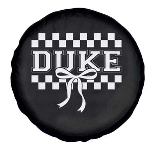 Duke Bold Letters Name Coquette Bow Checkered for Sports Fans Spare Tire Cover TS11 Print Your Wear