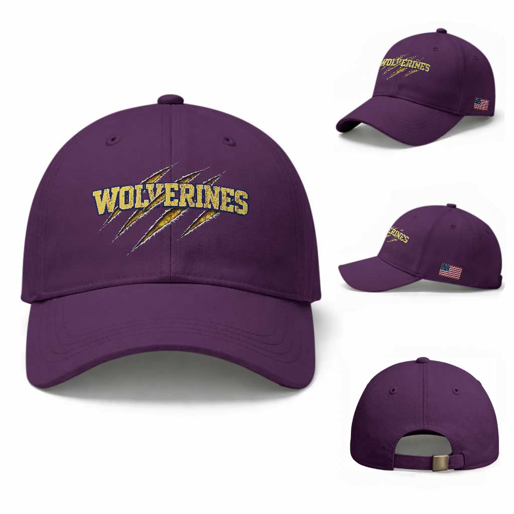 Wolverine Lover Sports Game Day Scratch Mark Baseball Cap TS11 Baseball Cap Universal Fit Purple Print Your Wear
