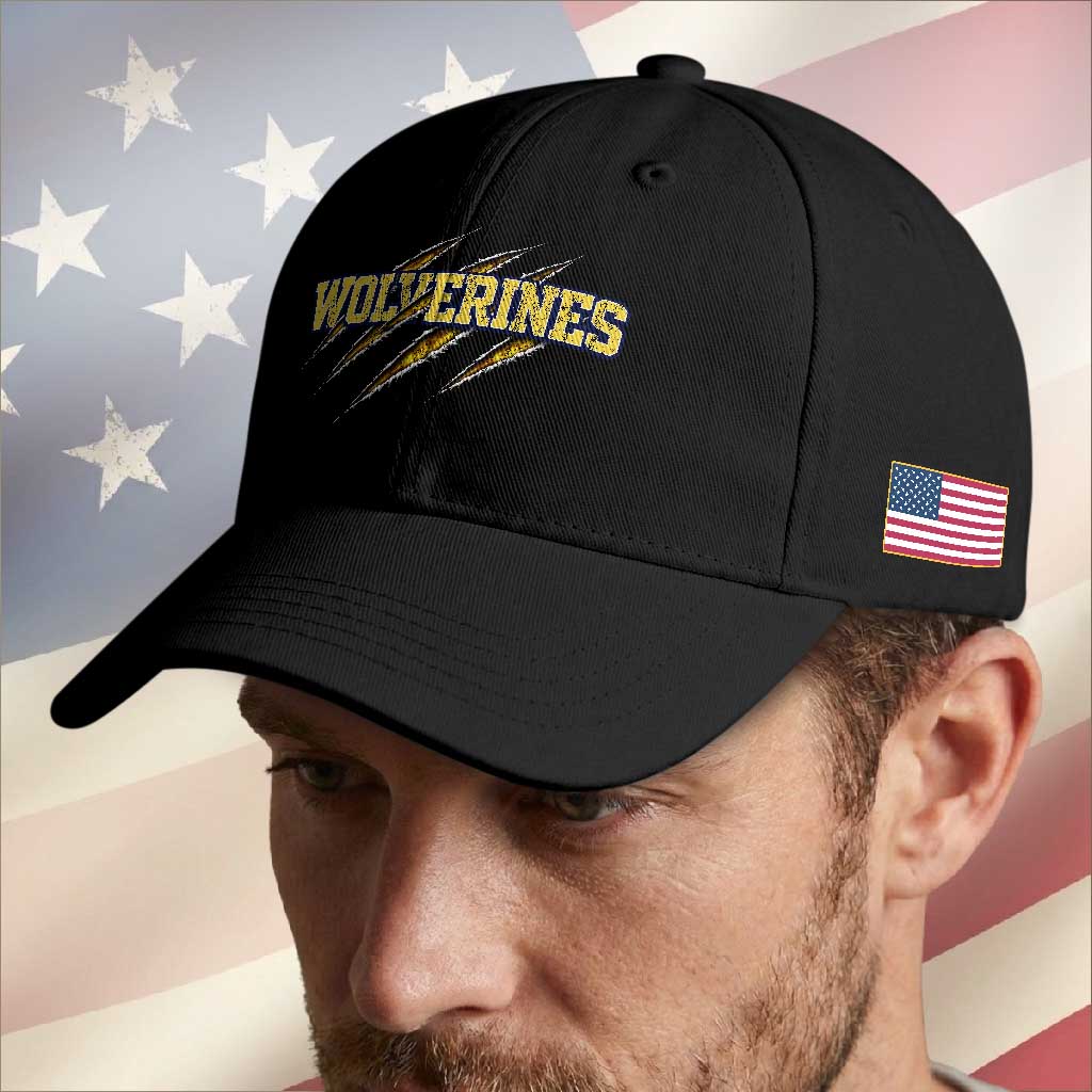 Wolverine Lover Sports Game Day Scratch Mark Baseball Cap TS11 Print Your Wear