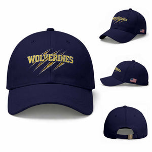 Wolverine Lover Sports Game Day Scratch Mark Baseball Cap TS11 Baseball Cap Universal Fit Dark Blue Print Your Wear