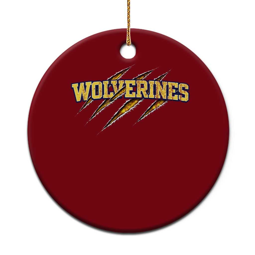 Wolverine Lover Sports Game Day Scratch Mark Ceramic Ornament TS11 1pc Red Print Your Wear