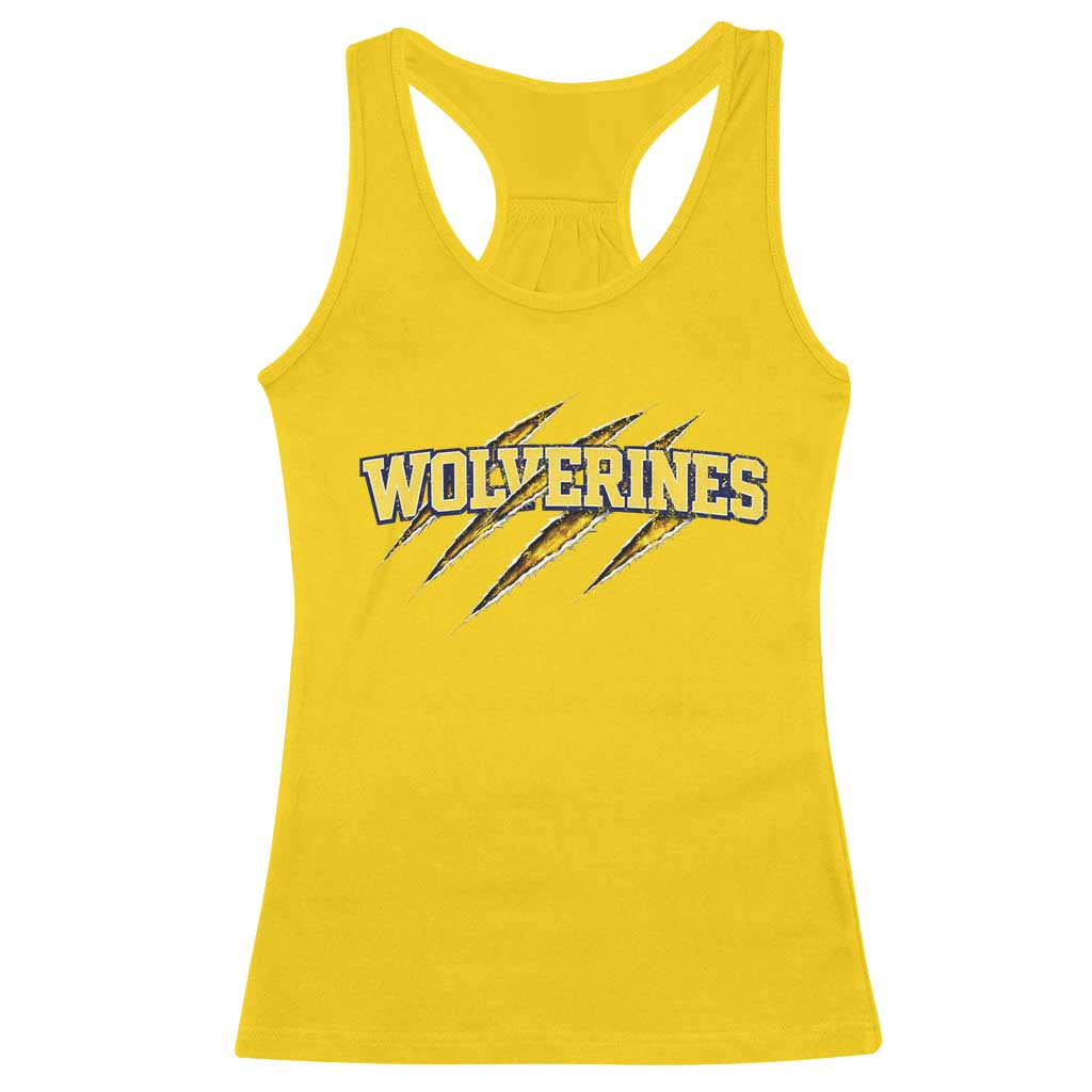 Wolverine Lover Sports Game Day Scratch Mark Racerback Tank Top TS11 Daisy Print Your Wear