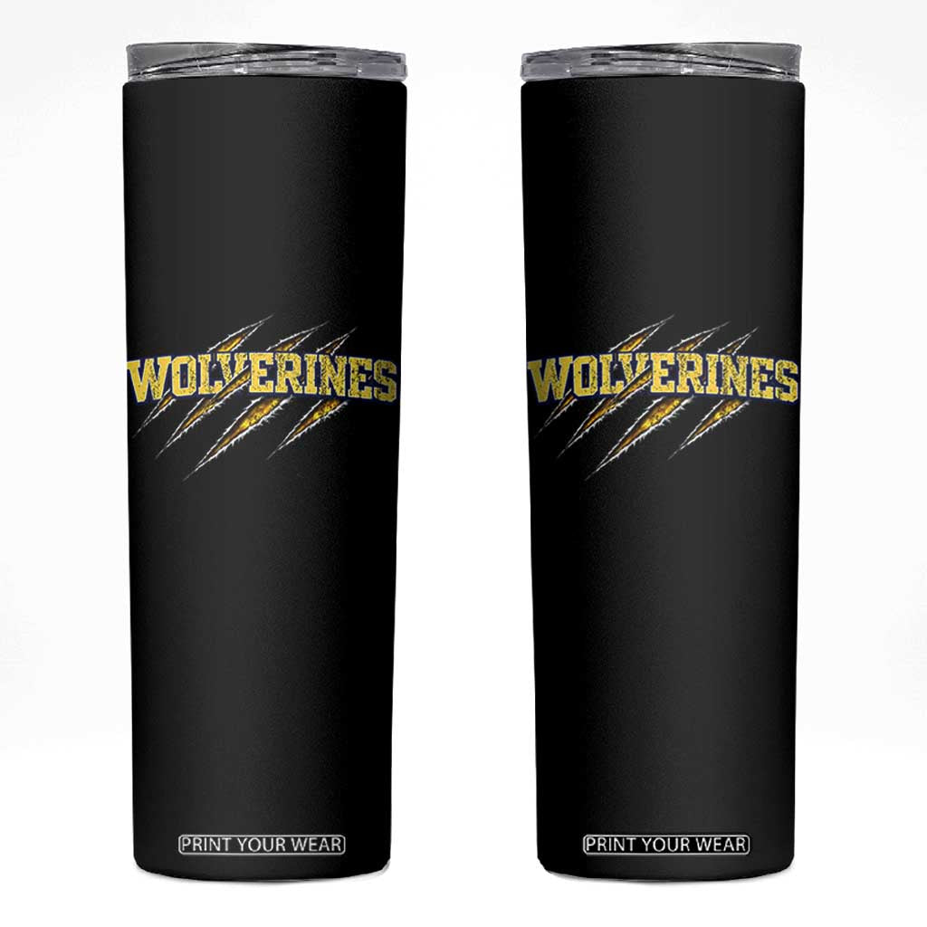 Wolverine Lover Sports Game Day Scratch Mark Skinny Tumbler TS11 Black Print Your Wear