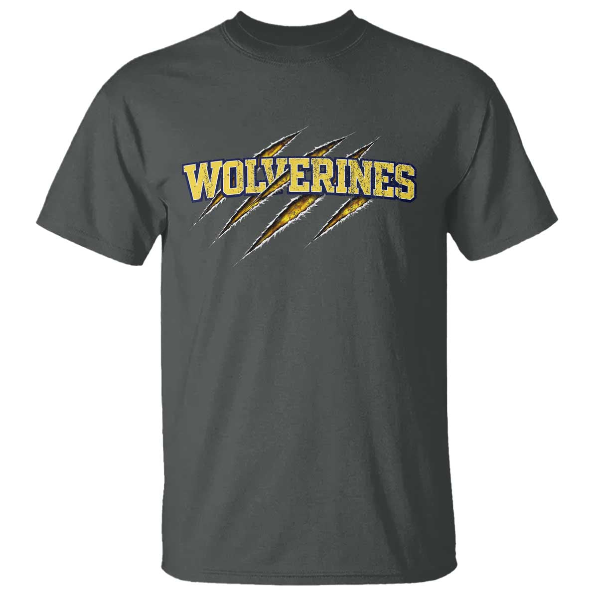 Wolverine Lover Sports Game Day Scratch Mark T Shirt TS11 Dark Heather Print Your Wear