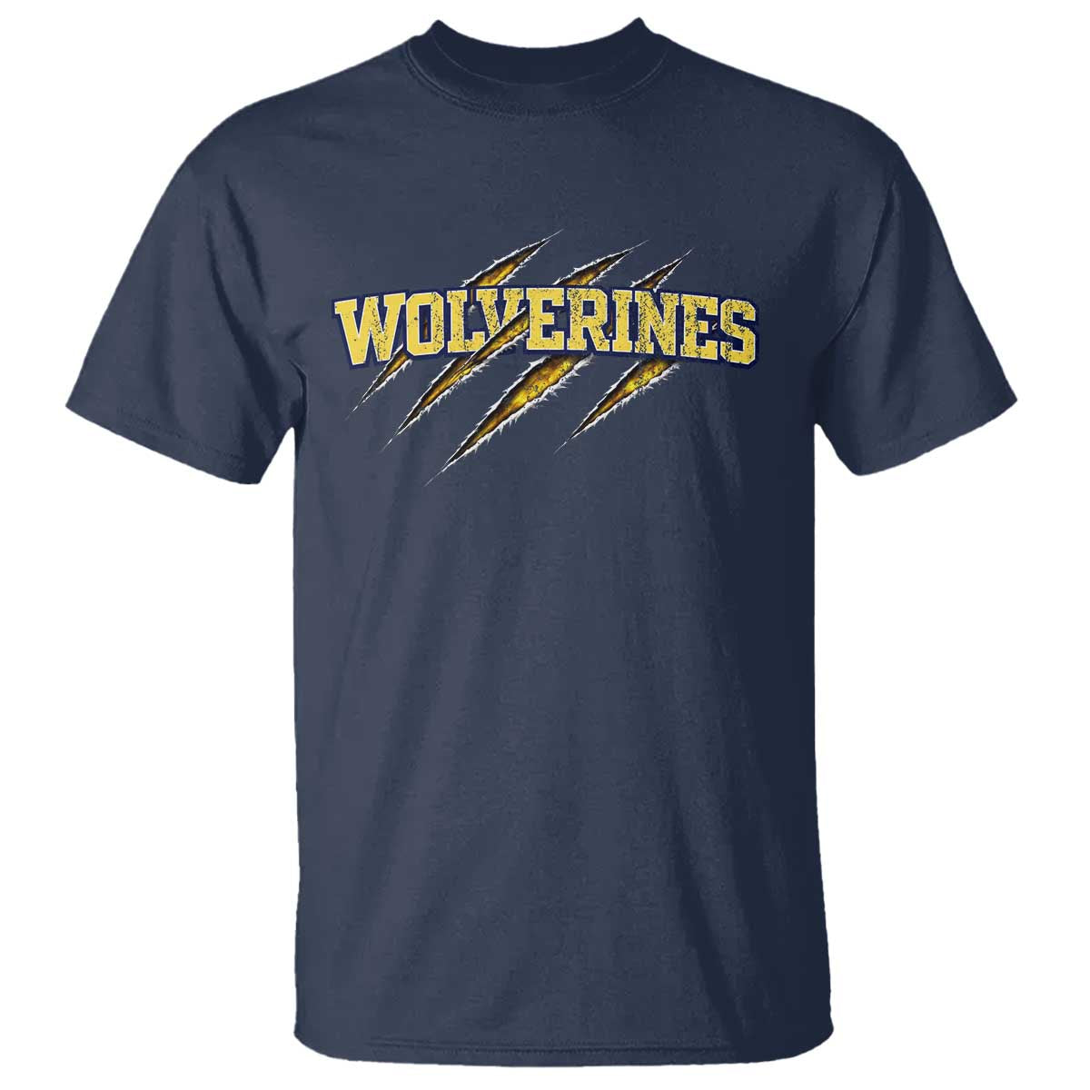 Wolverine Lover Sports Game Day Scratch Mark T Shirt TS11 Navy Print Your Wear