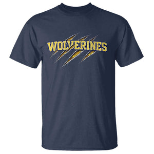 Wolverine Lover Sports Game Day Scratch Mark T Shirt TS11 Navy Print Your Wear