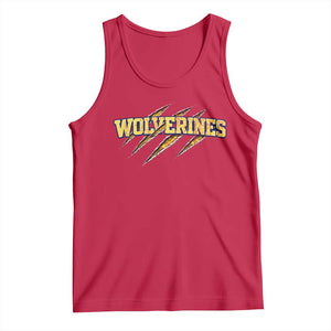 Wolverine Lover Sports Game Day Scratch Mark Tank Top TS11 Red Print Your Wear