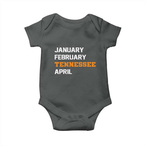 January February Tennessee April Baby Onesie Basketball Game Day TS11 Dark Heather Print Your Wear