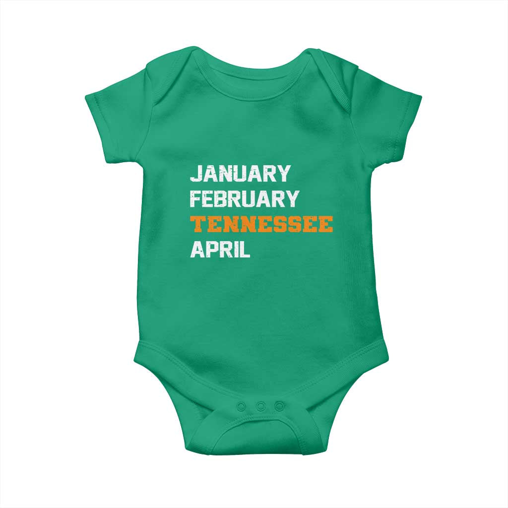 January February Tennessee April Baby Onesie Basketball Game Day TS11 Irish Green Print Your Wear