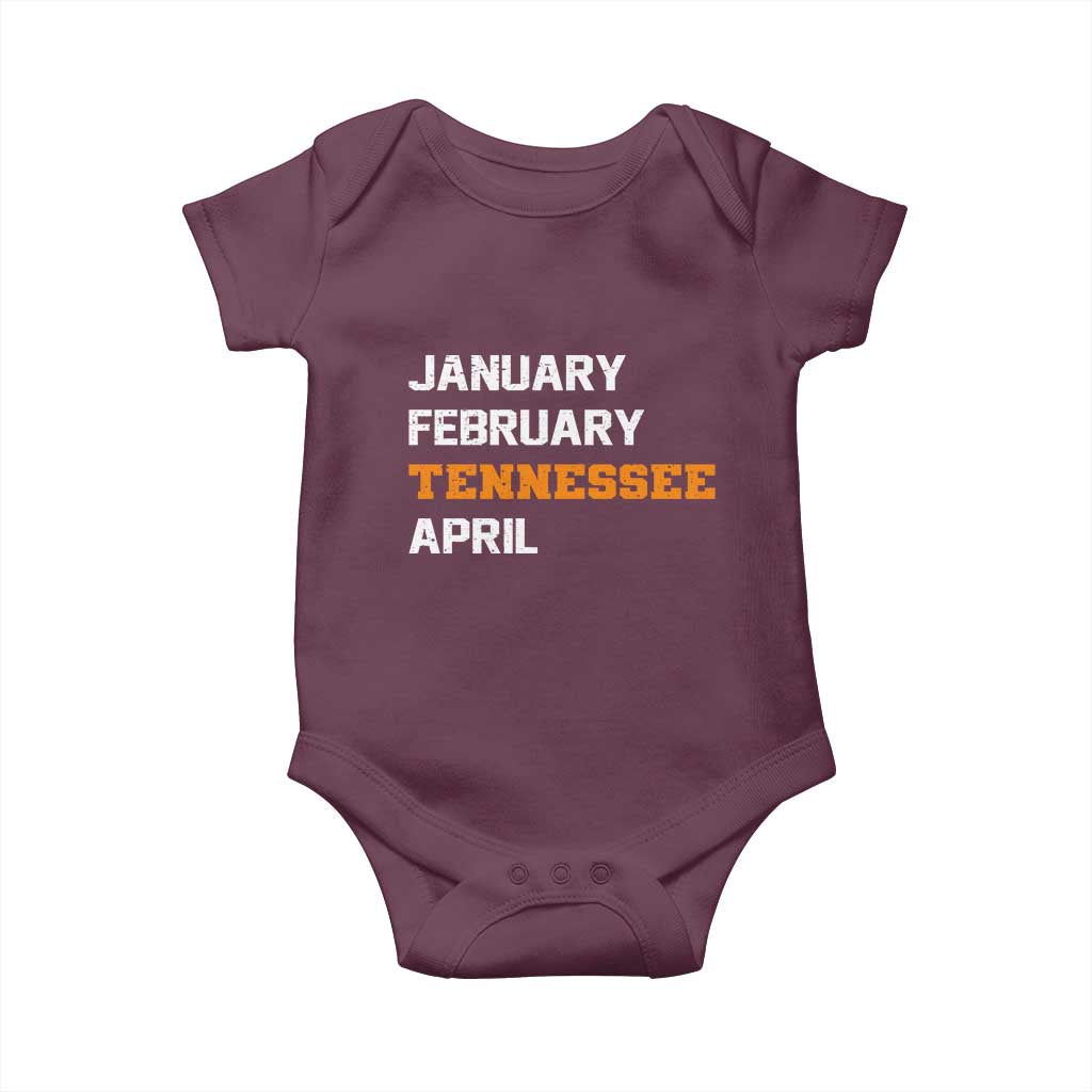 January February Tennessee April Baby Onesie Basketball Game Day TS11 Maroon Print Your Wear