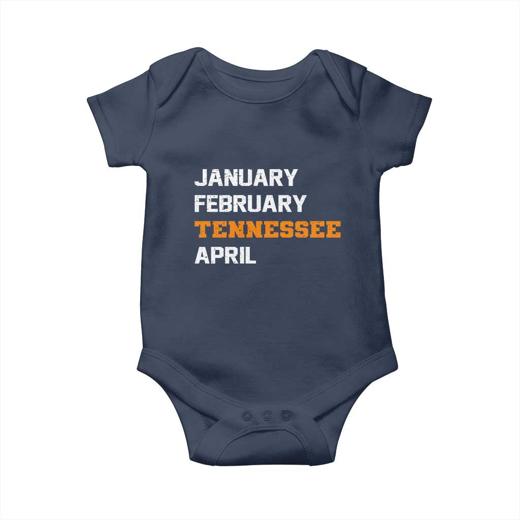January February Tennessee April Baby Onesie Basketball Game Day TS11 Navy Print Your Wear